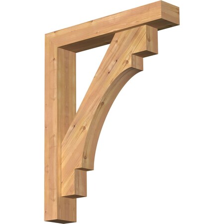 Ekena Millwork Merced Block Smooth Bracket w/ Offset Brace, Western Red Cedar, 5 1/2"W x 30"D x 38"H BKT0604X30X38MRC05SWR